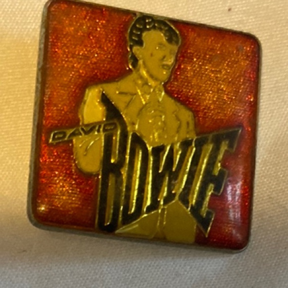David Bowie Red and Gold Pin